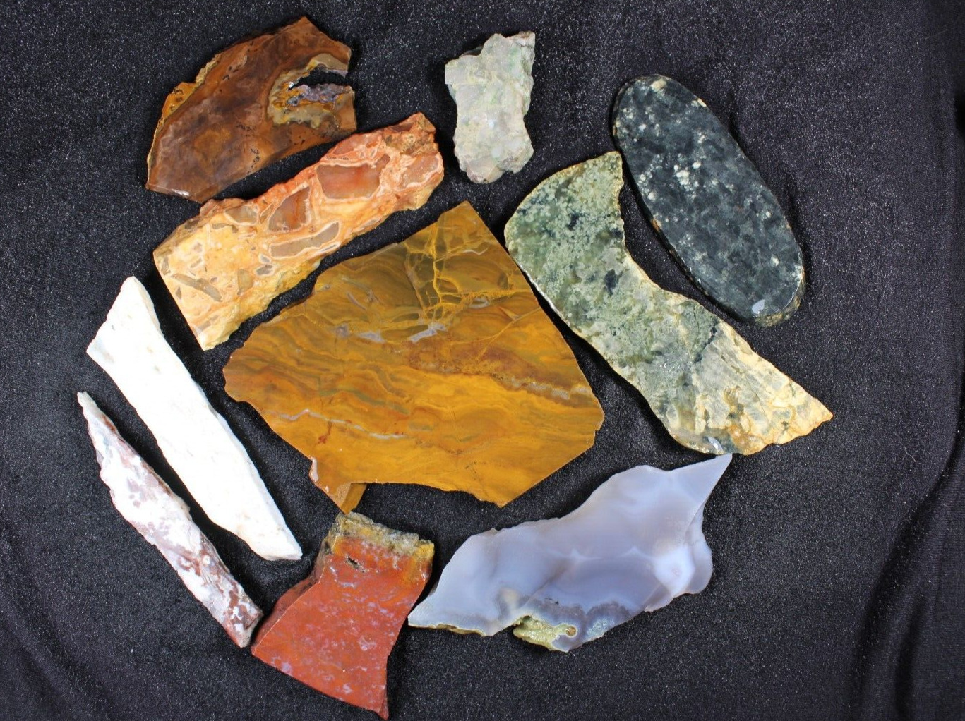 PJ: Mixed Lot of Slabs - Jasper, Agate and More   14 Ozs