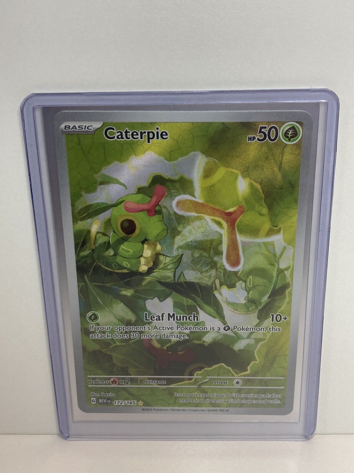 Caterpie 172/165 Illustration Rare Holo Pokemon 151 Near Mint Rare