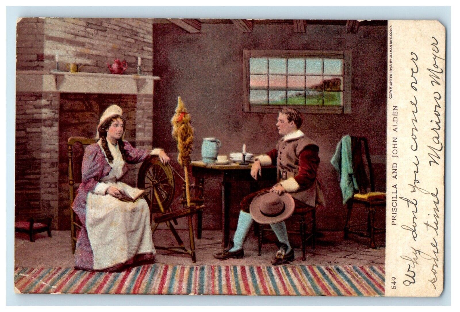c1905 Priscilla And John Alden Ullman Fort Plain New York NY Antique Postcard
