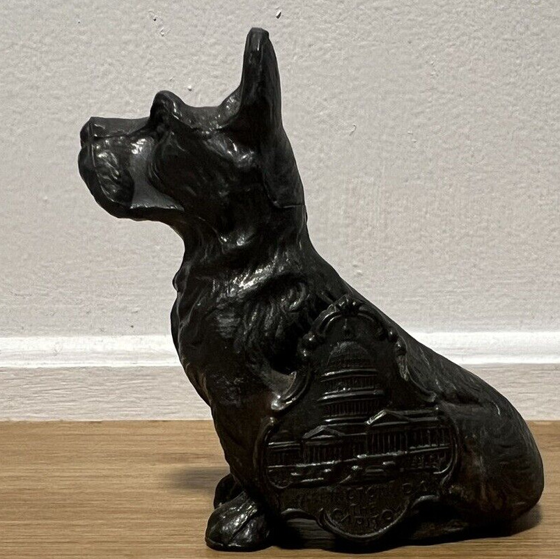 Vintage Miniature Metal Scottie Dog Terrier Washington DC Souvenir