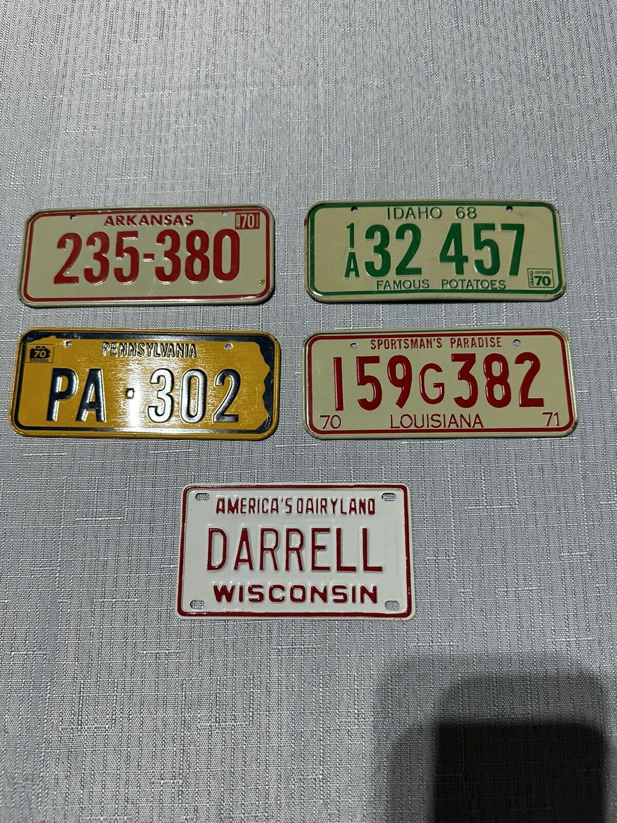 Vintage Post Wheaties 1970's/80s (Mini) Bike License Plates 4 +1 Lot Metal Tags