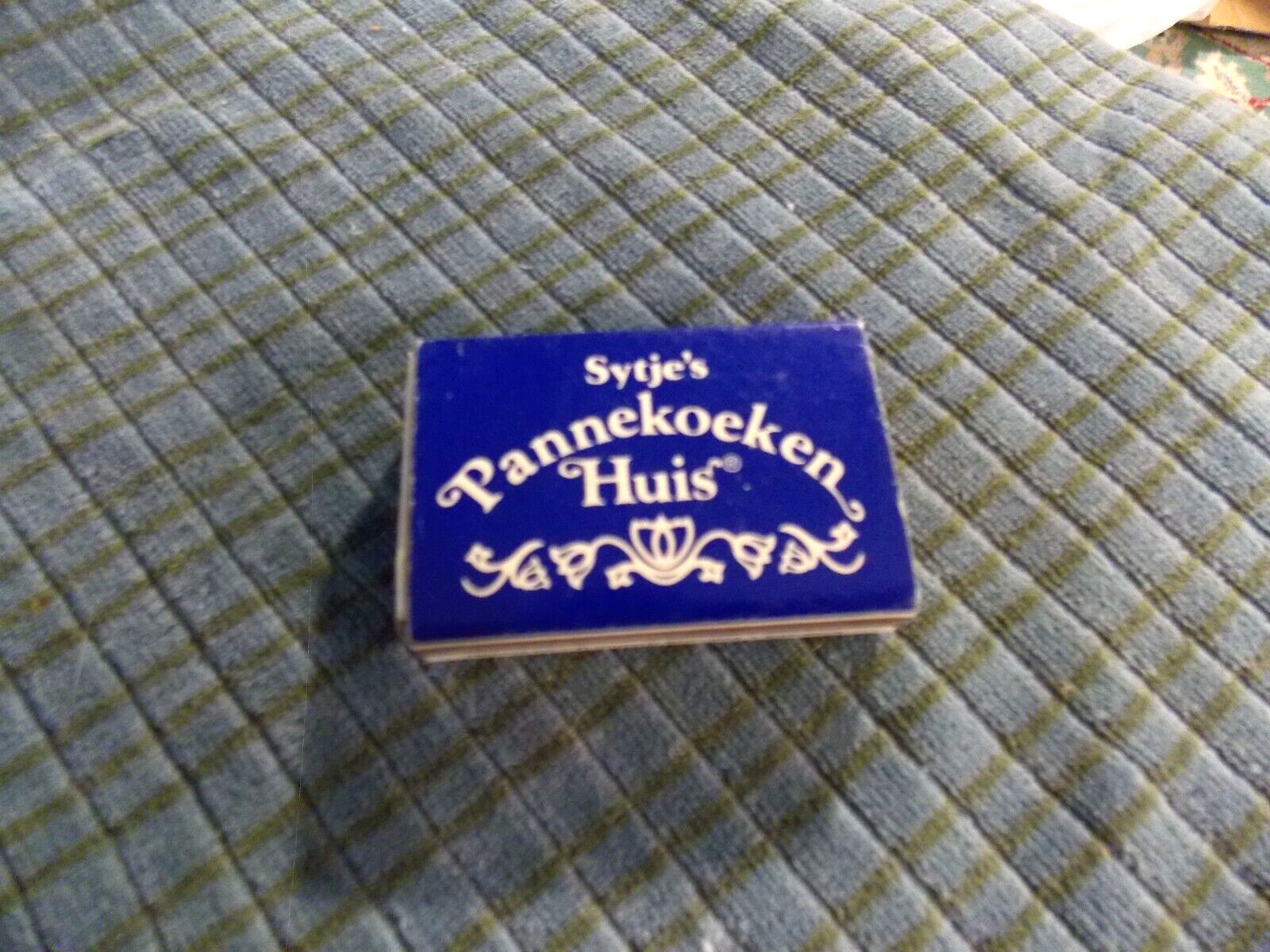 Vintage SYTJE\'S PANNEKOEKEN HUIS Restaurant STICK MATCH BOX Full VG