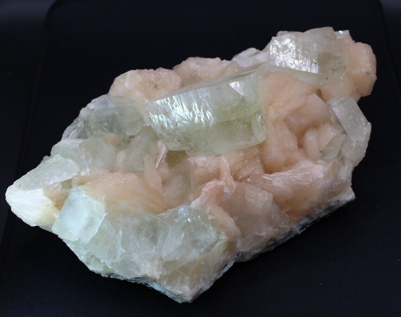 Huge Green Yellow Apophyllite on Stilbite Matrix Crystal Rock Gem Raw Mineral