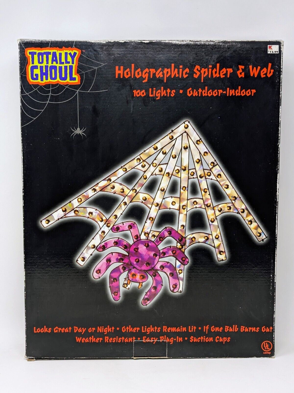 VTG Totally Ghoul Holographic Spider & Web 100 Lights Outdoor & Indoor Halloween