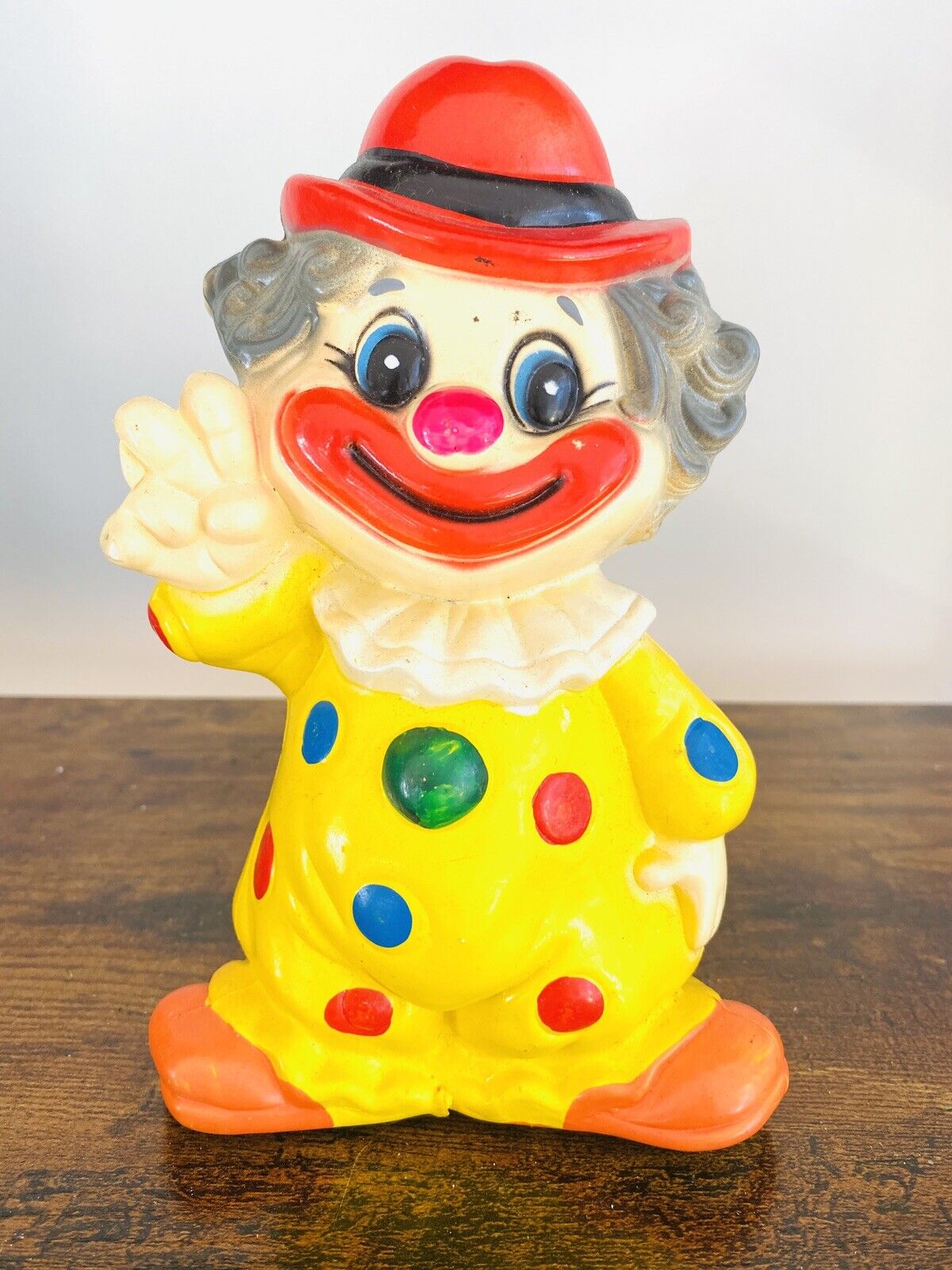 Vintage Blow Mold Clown Bank Birthday Party Display Collectible Child’s Bank