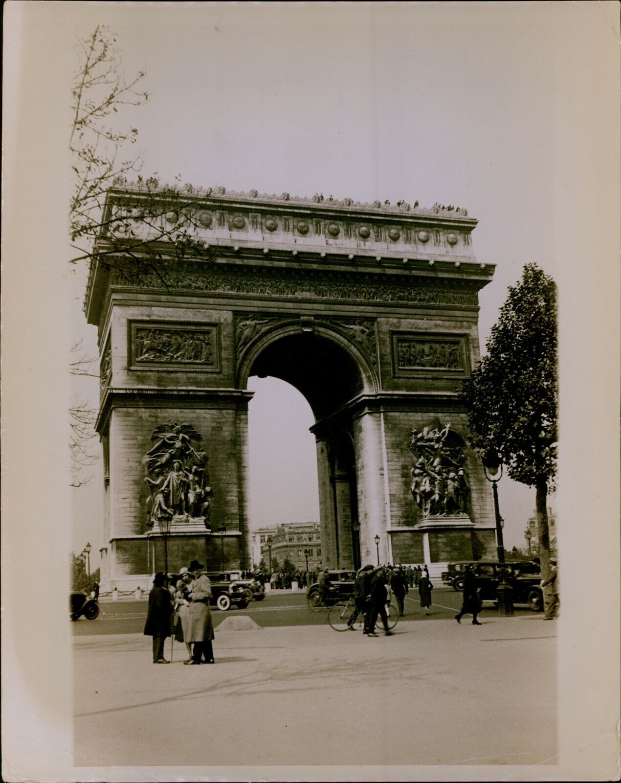 GA33 Original Underwood Photo ARC DE TRIOMPHE Paris France Monument Landmark