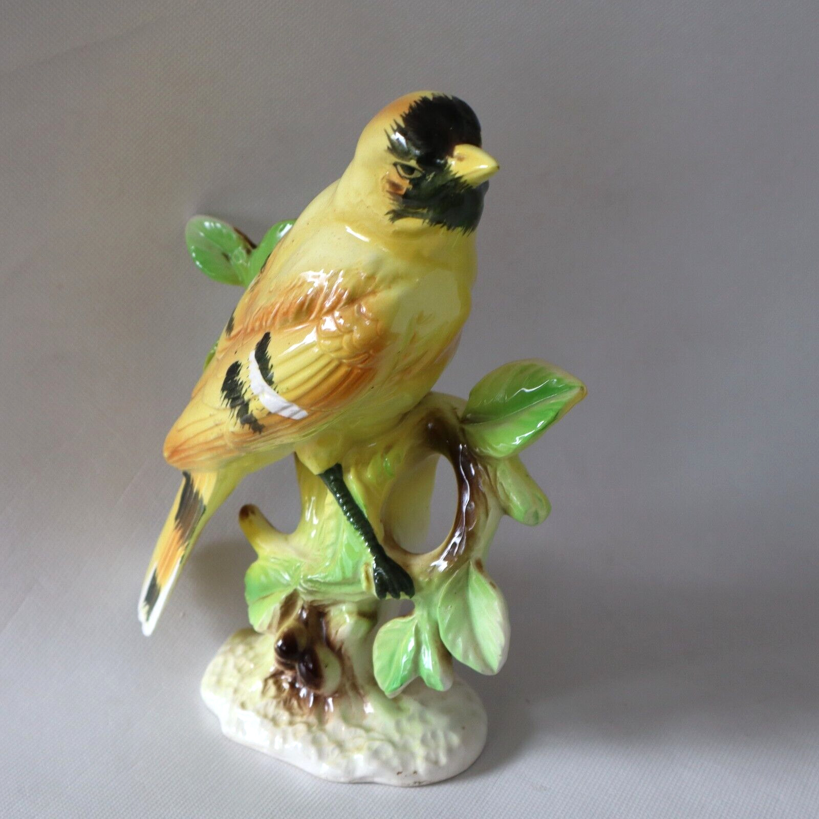 Vintage Tilso Hand Painted Porcelain Bird Figurine Glossy Yellow Japan 9\