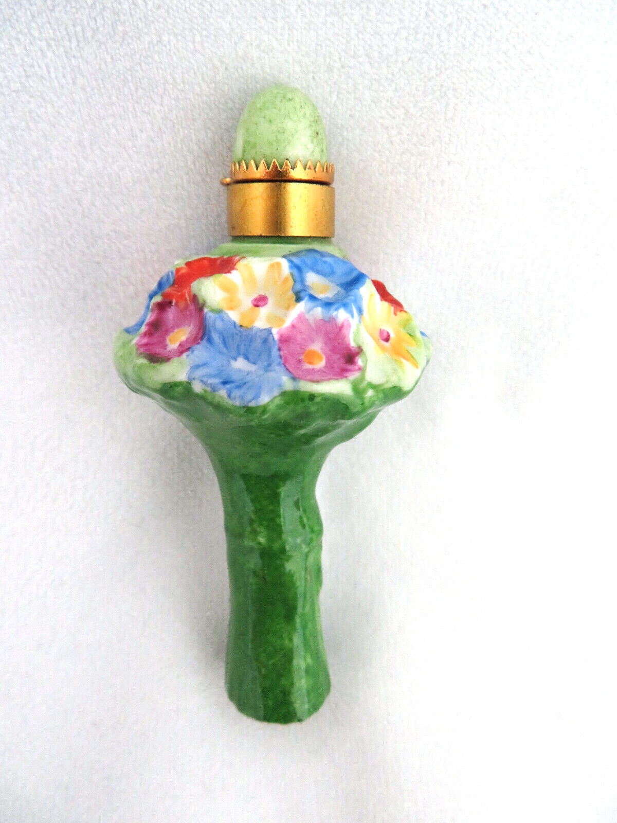 Vintage LIMOGES France Porcelain Bouquet of Flowers Trinket Box / Perfume Bottle