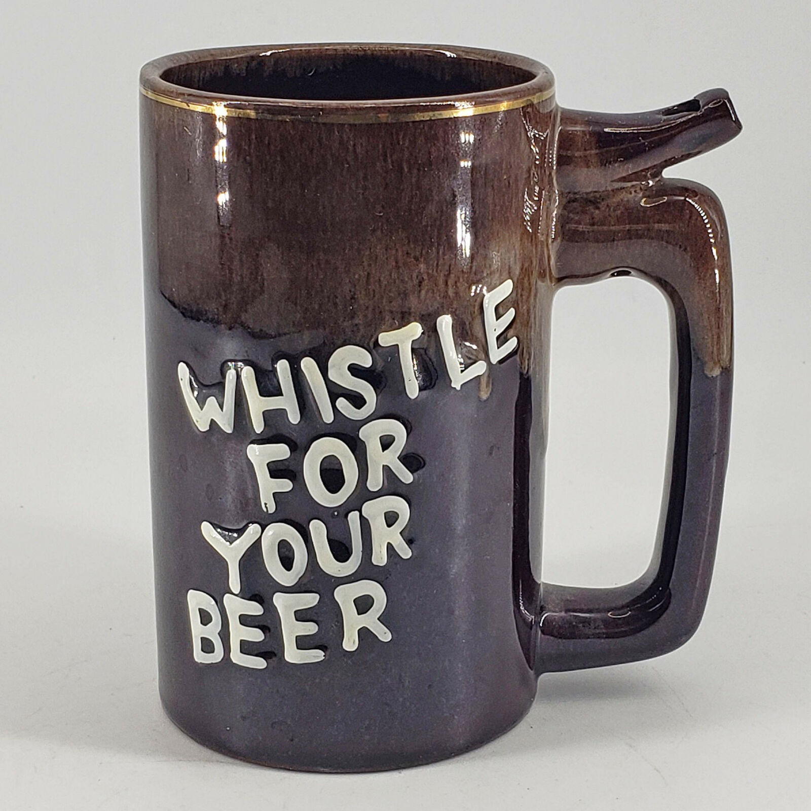 Vintage Wet your Whistle for your beer mug ceramic tankard built in whistle