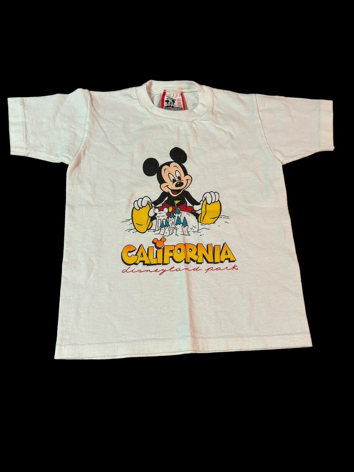 Disneyland Vintage T Shirt Mickey Mouse Sand Castle Disney Designs Kids S 6-8