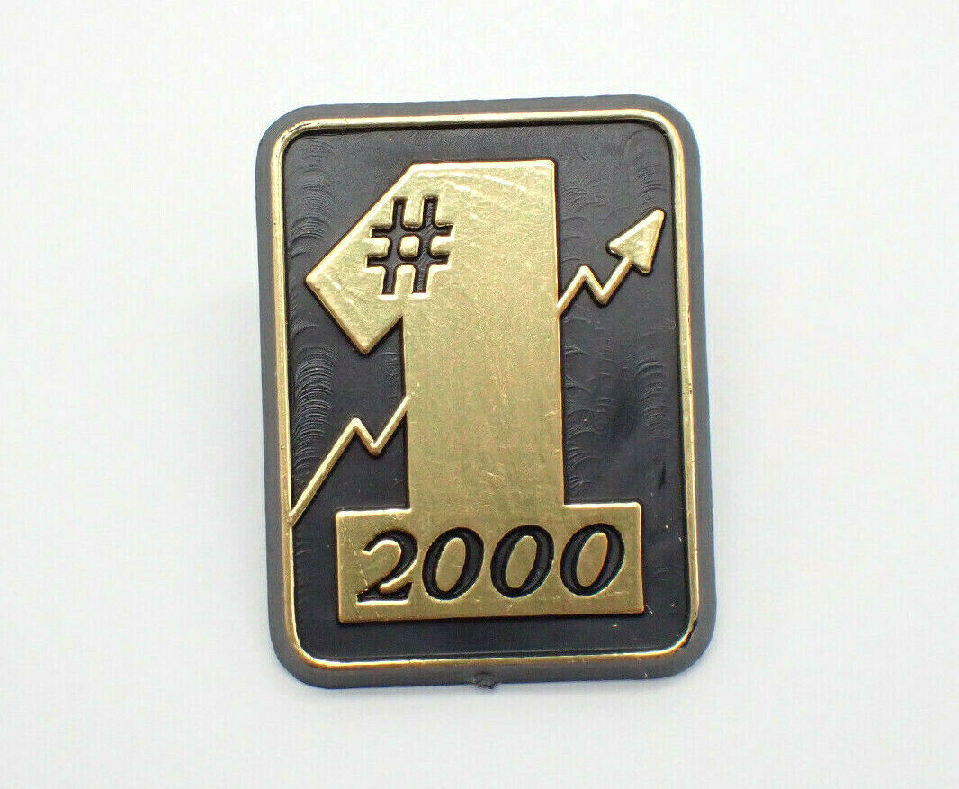 #1 2000 Number One Gold Tone Vintage Lapel Pin