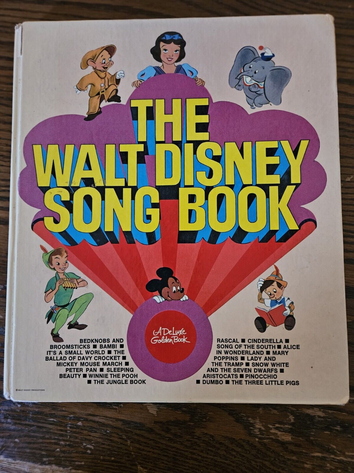 Vintage 1970's The Walt Disney Song Book - Golden Book - Sheet Music - 34 Songs