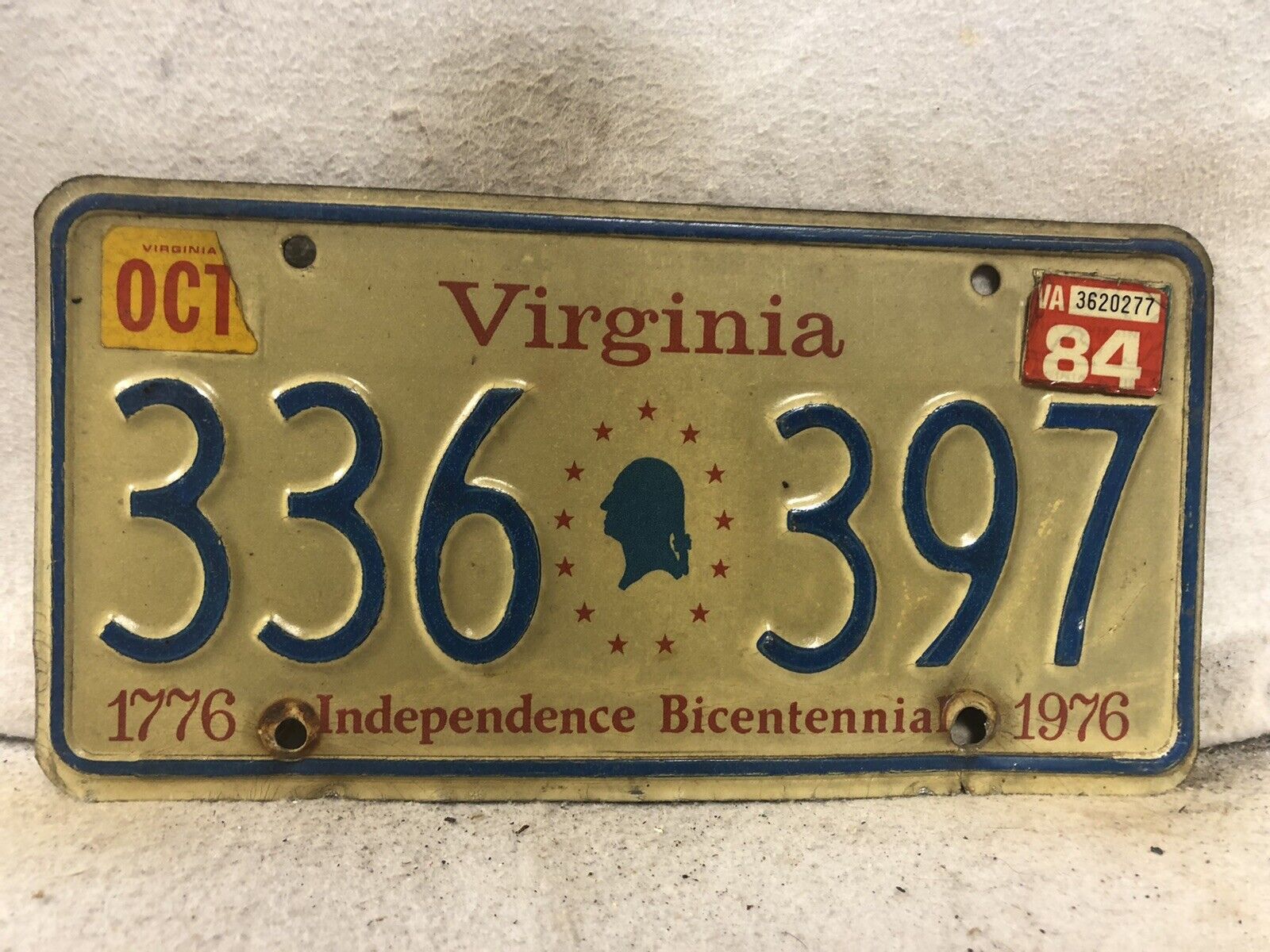 1984 Virginia Bicentennial License Plate