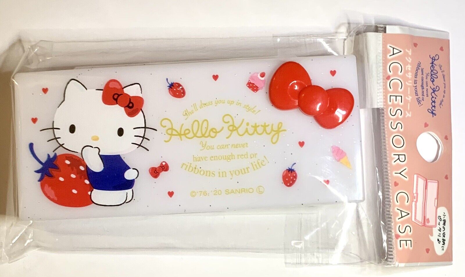 Sanrio x Daiso Hello Kitty Accessory Glitter Case Mini Box, Travel Compact