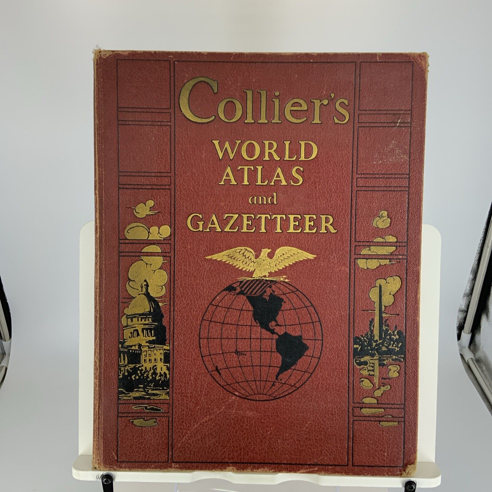 Vintage Collier's World Atlas Gazetteer 1937 50 States Plus
