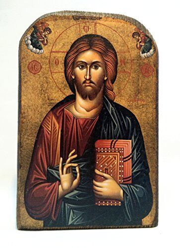 Handmade Wooden Greek Christian Orthodox Mount Athos Icon of Jesus Christ /Mp2_5