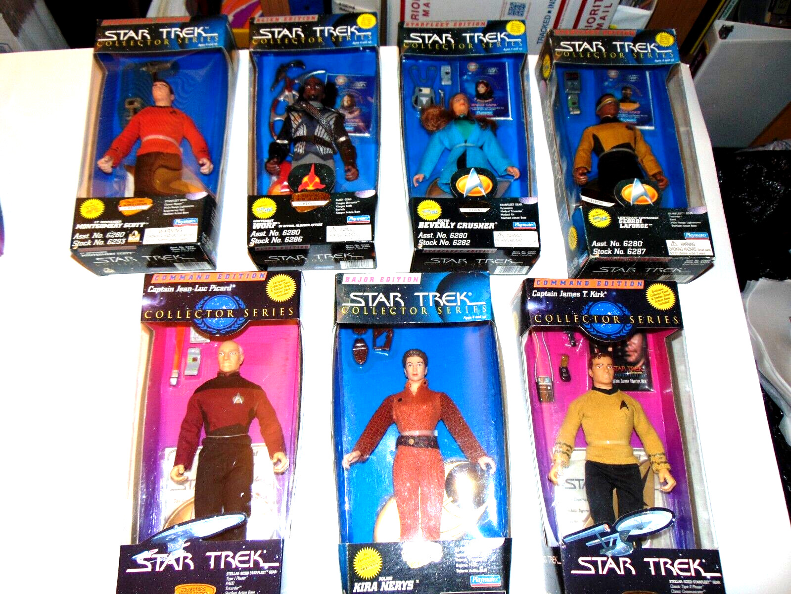Playmates Star Trek 9” Inch Figure Large Lot 7 Figures TNG TOS  NOS MIB NRFB