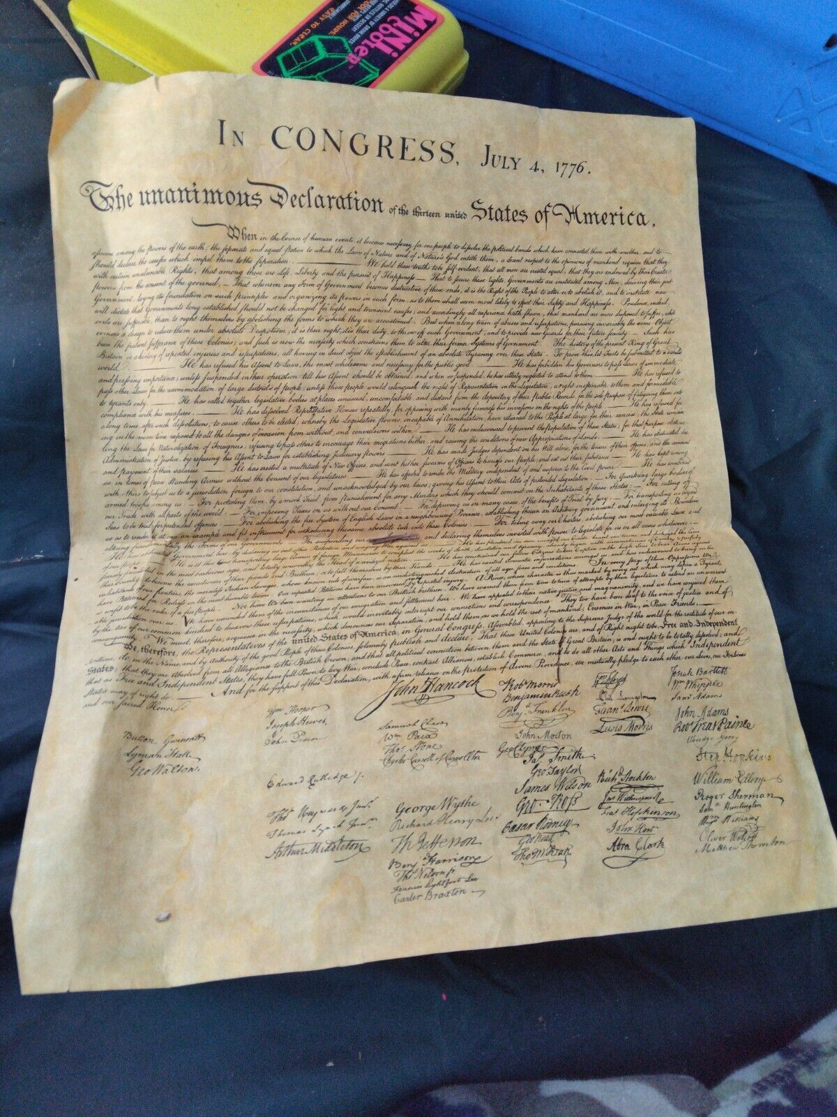 Antique Declaration Of Independence 15-1/2\