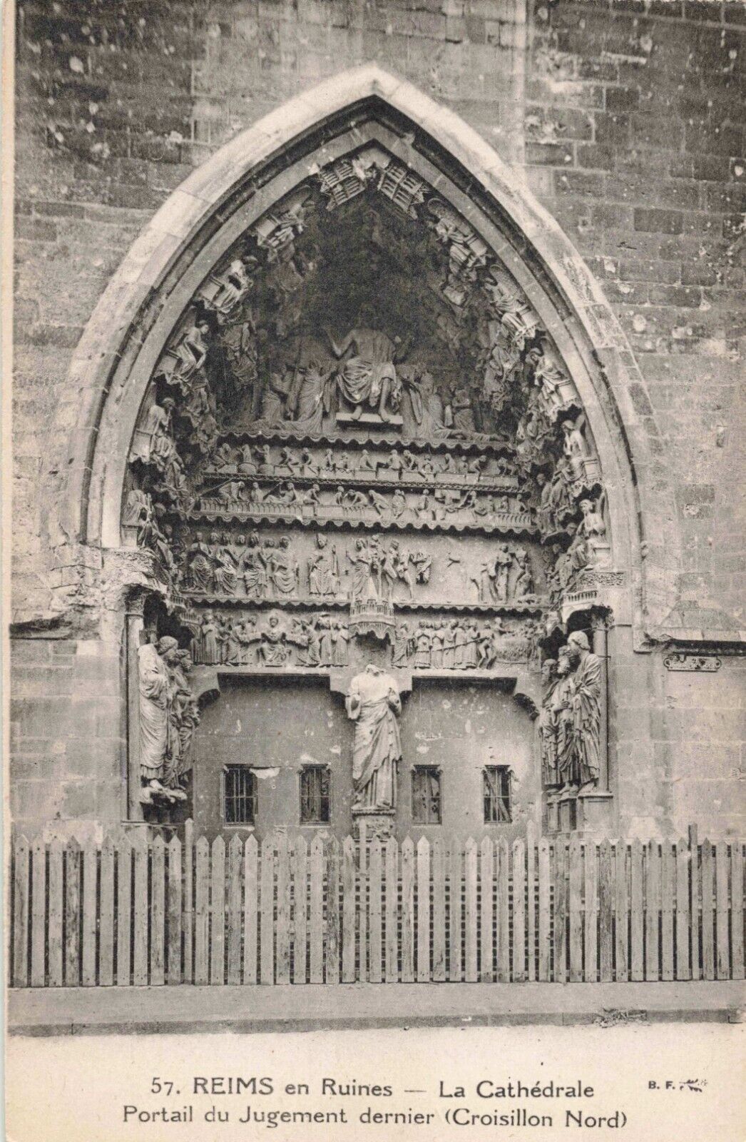 Reims France, Cathedral Doomsday Portal, Vintage Postcard