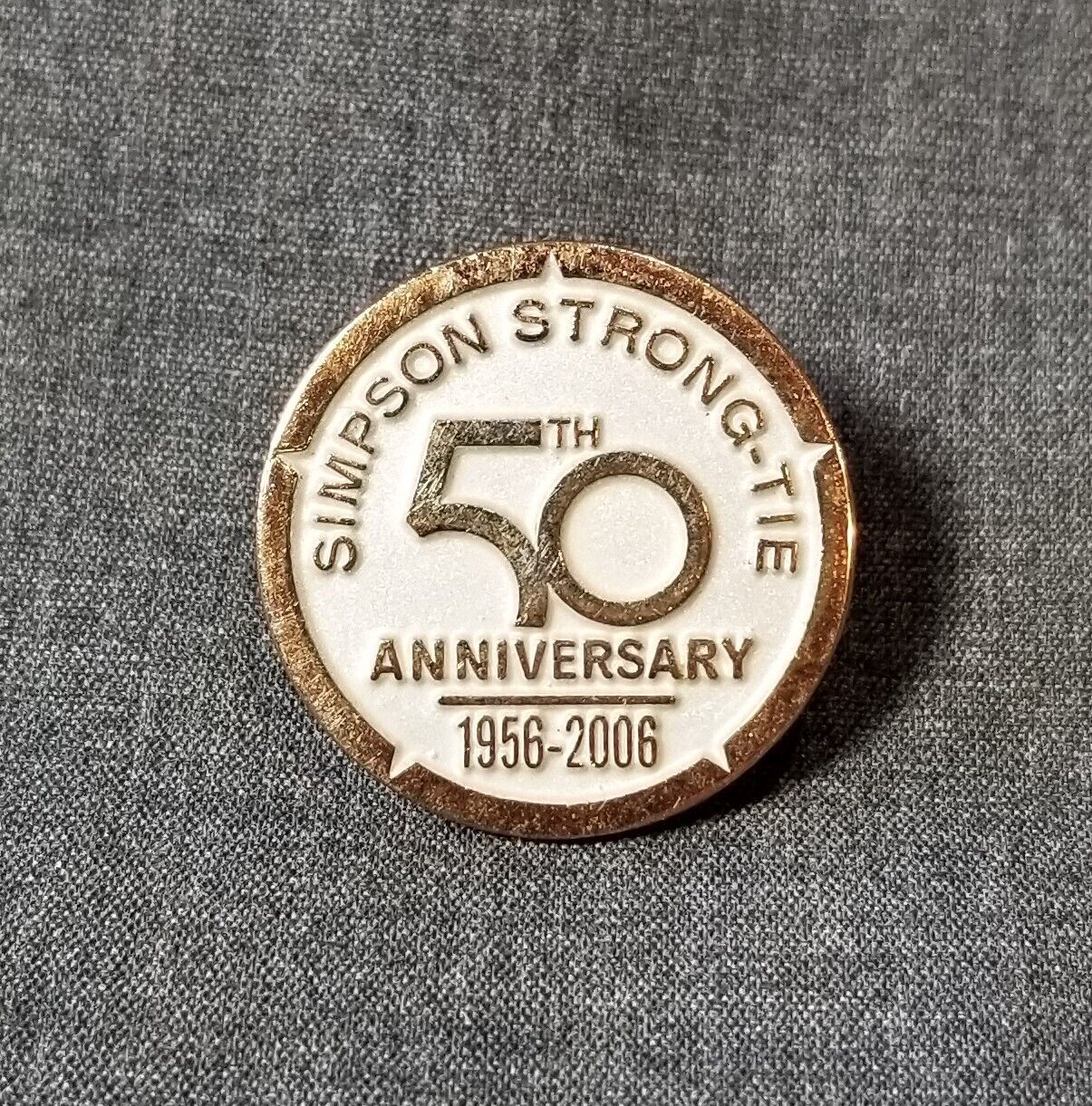 LMH PINBACK Pin 2006 SIMPSON STRONG TIE Anchors 50th Anniv HOME DEPOT Employee