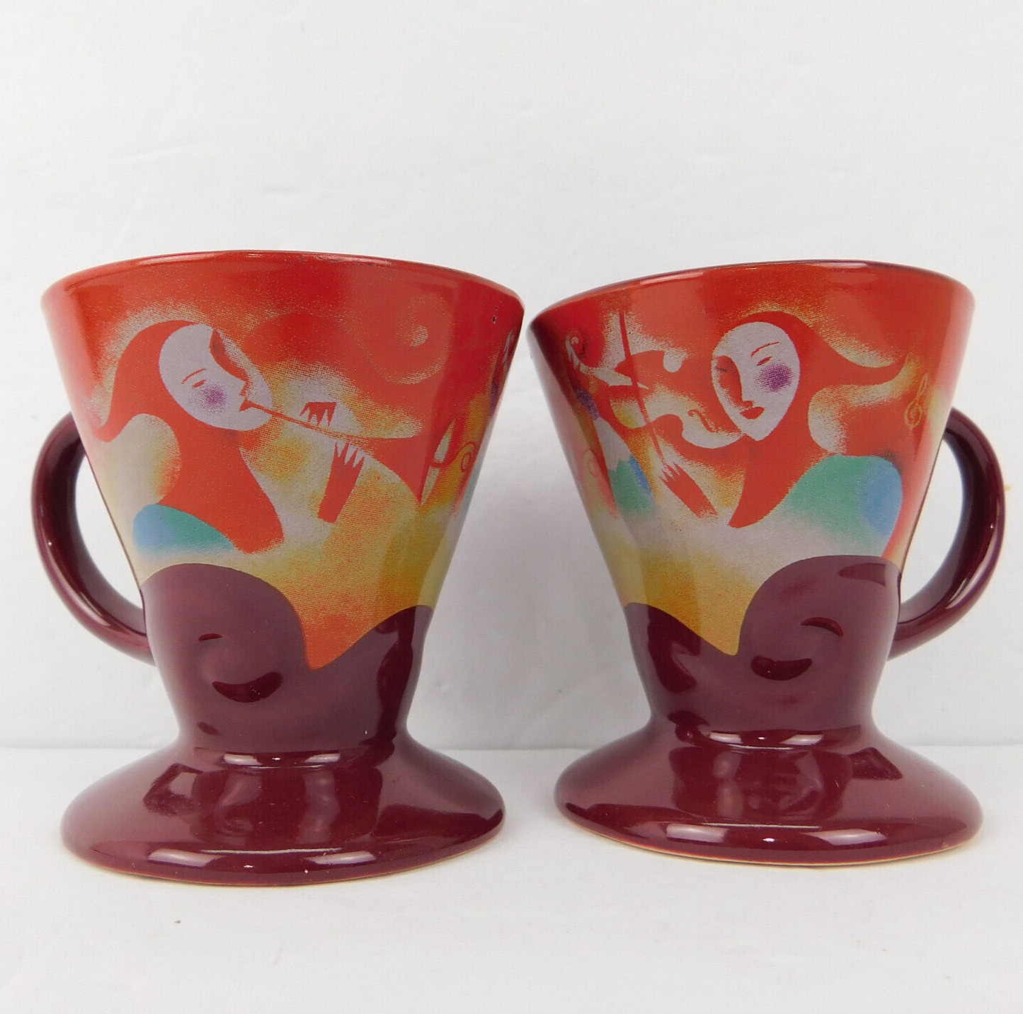 1999 FRANGELICO Linda Frichtel Musicians Dream Coffee/Tea Mugs Cups LOT OF 2 -3\
