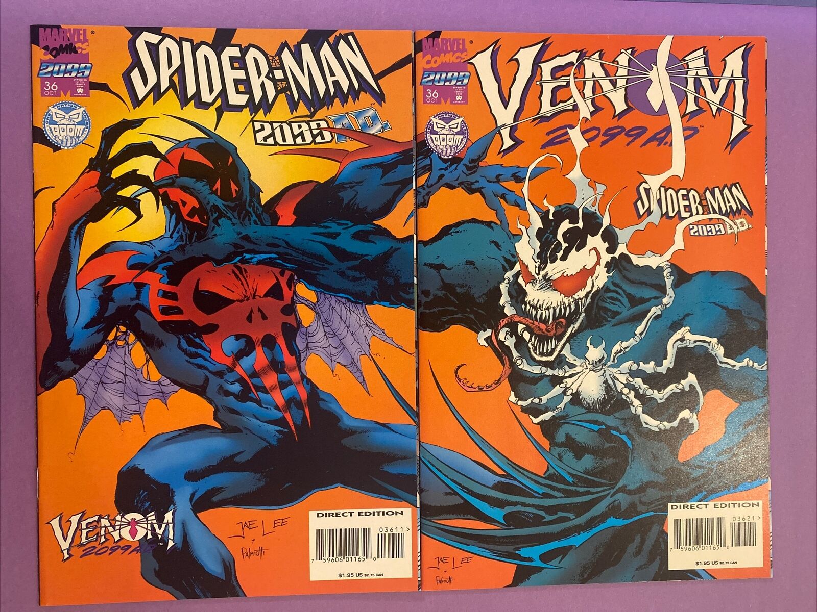 🔥👍🤯Spider-Man 2099 #36 A B Venom Marvel 1995 Connecting Covers High Grade 👀