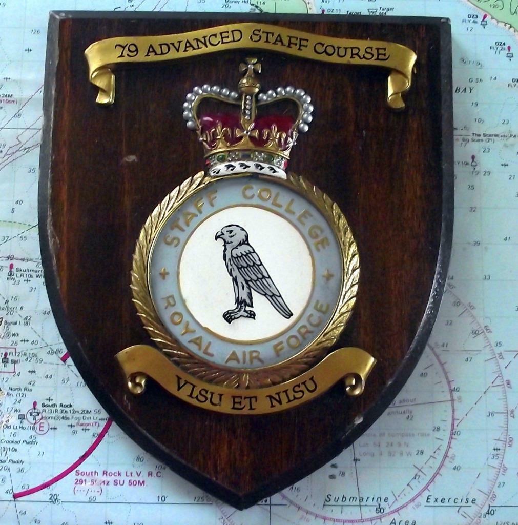 Vintage RAF Royal Air Force College Squadron Station Crest Shield Plaque b