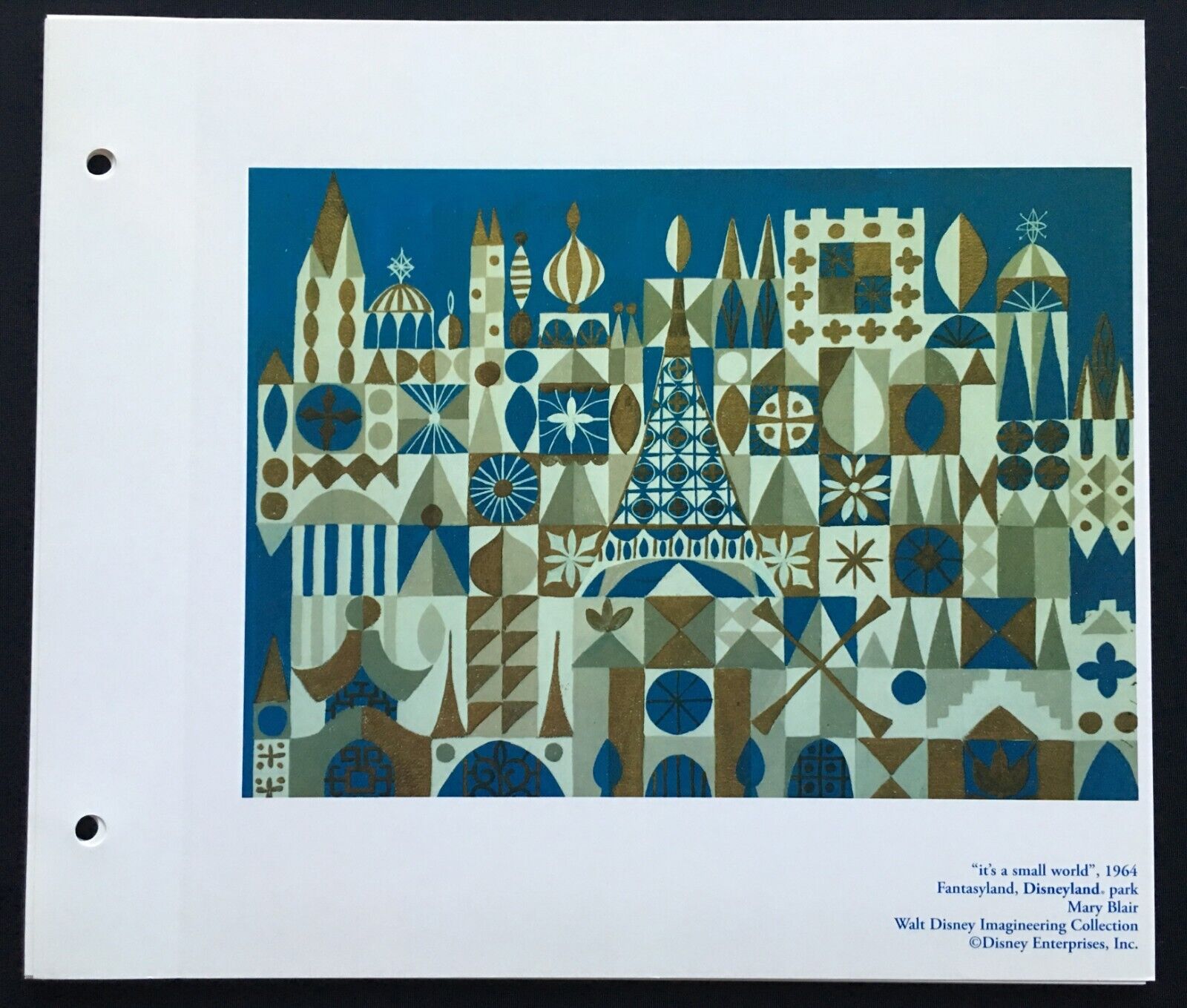 DISNEYLAND Concept Art Lithograph 50th VIP It\'s a Small World Mary Blair