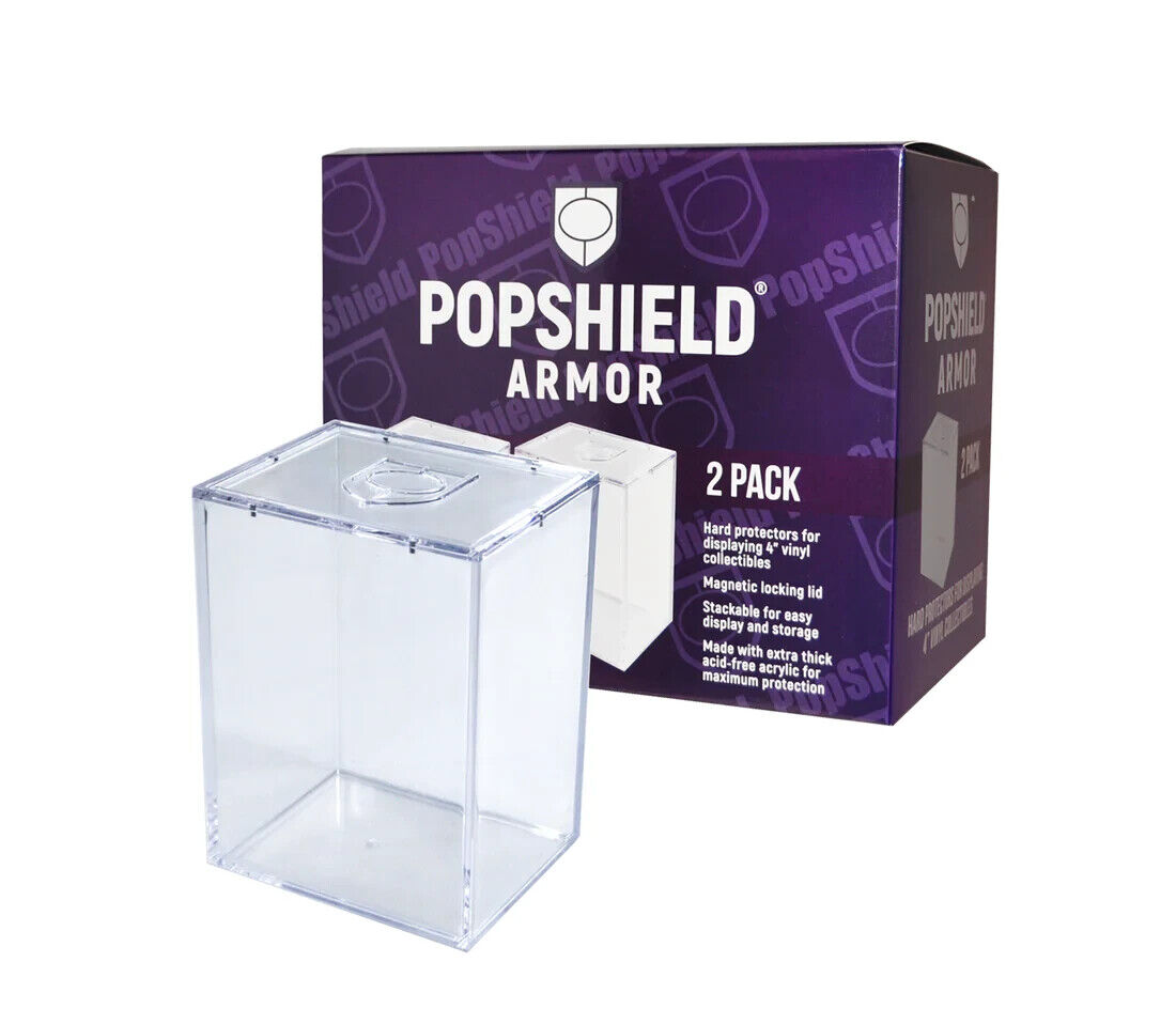 PopShield Armor Hard Protectors 2-Count - Stackable with Magnetic Lid