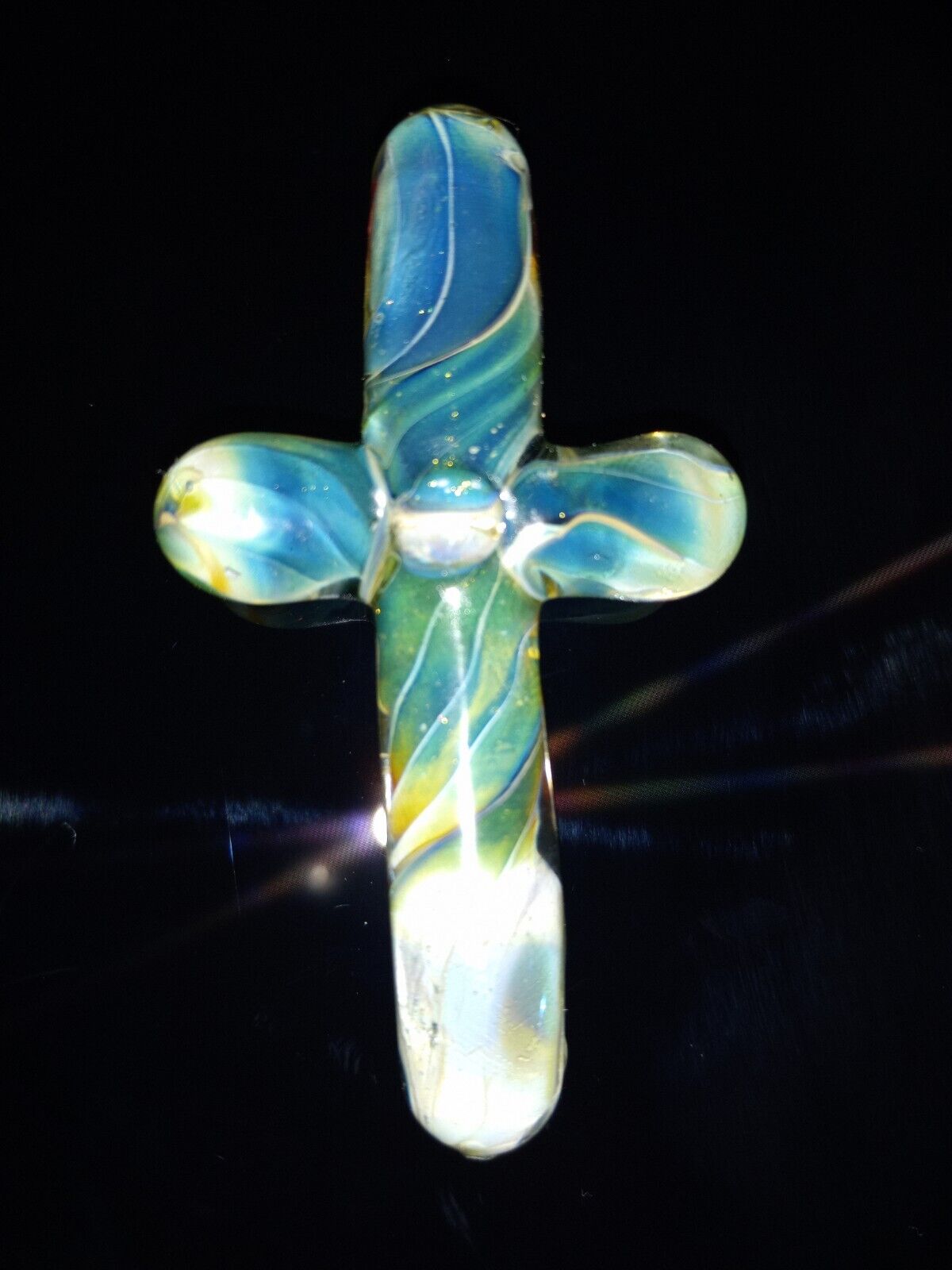 Colorful Sparkle Glittery Shining Beautiful Glass Cross Christ Jesus...