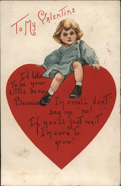 Valentine/Hearts 1909 TO MY VALENTINE Postcard 1c stamp Vintage Post Card