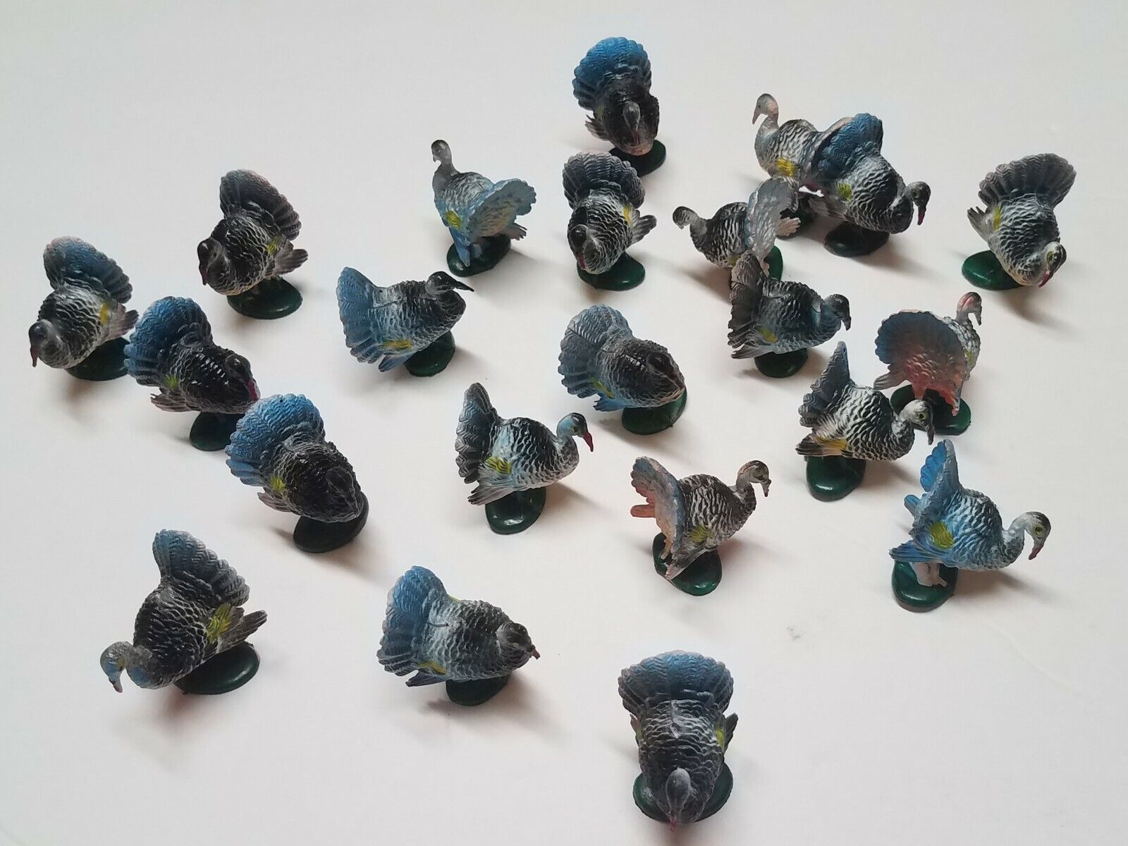 Vintage Miniature Turkeys - Hand Painted Figurines - 12 Pieces *For Thanksgiving