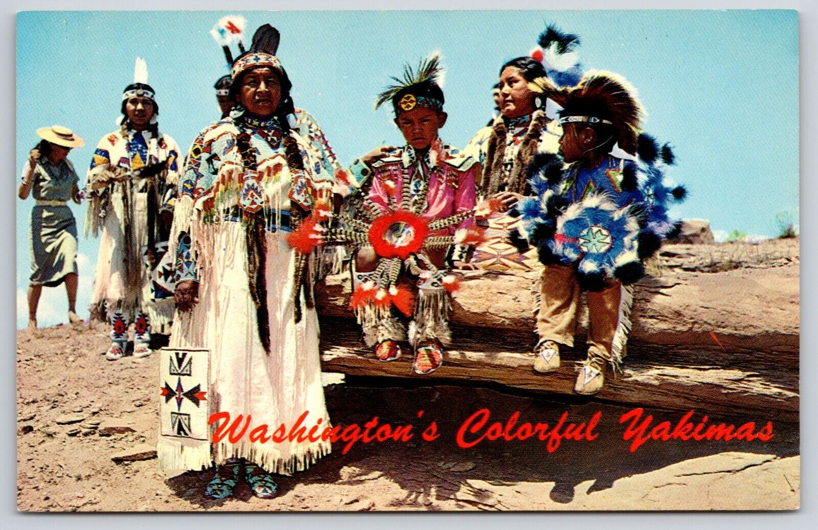 Yakima Indians Colorful Traditional Ceremonial Dress WA Postcard UNP