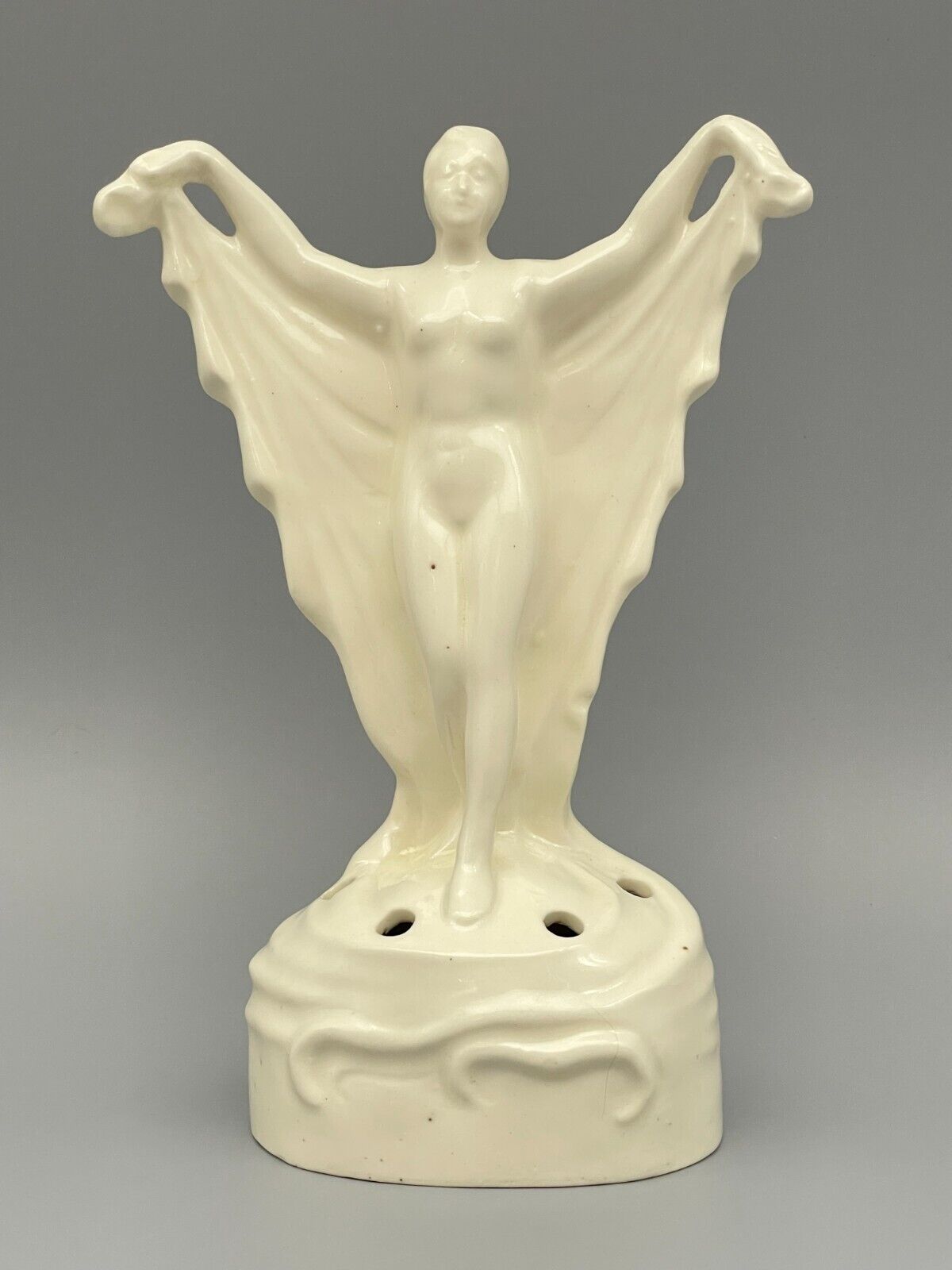 Art Deco Nouveau Nude Nymph Scarf Figurine Stamped CORONET GERMANY 1920's
