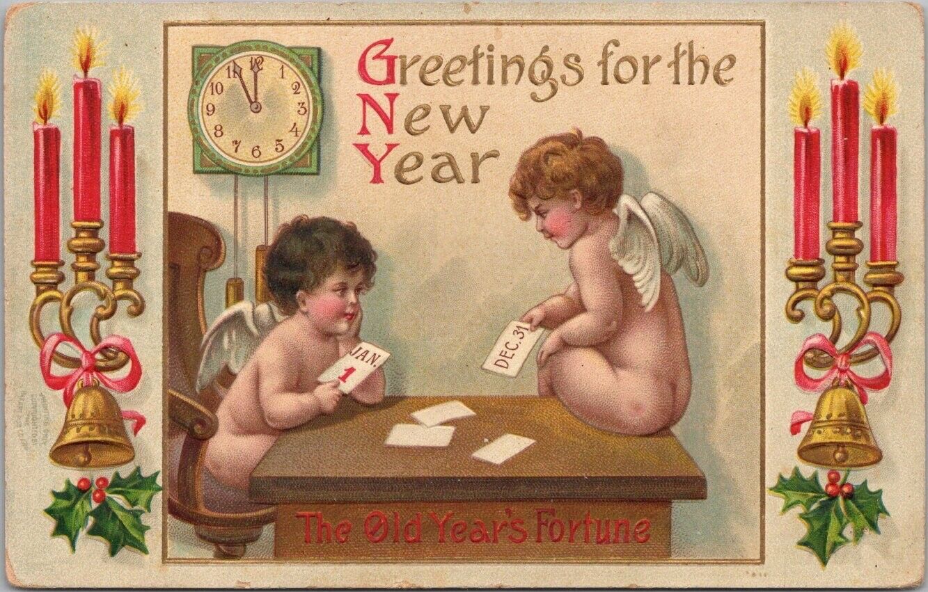 Vintage 1910s HAPPY NEW YEAR Postcard \