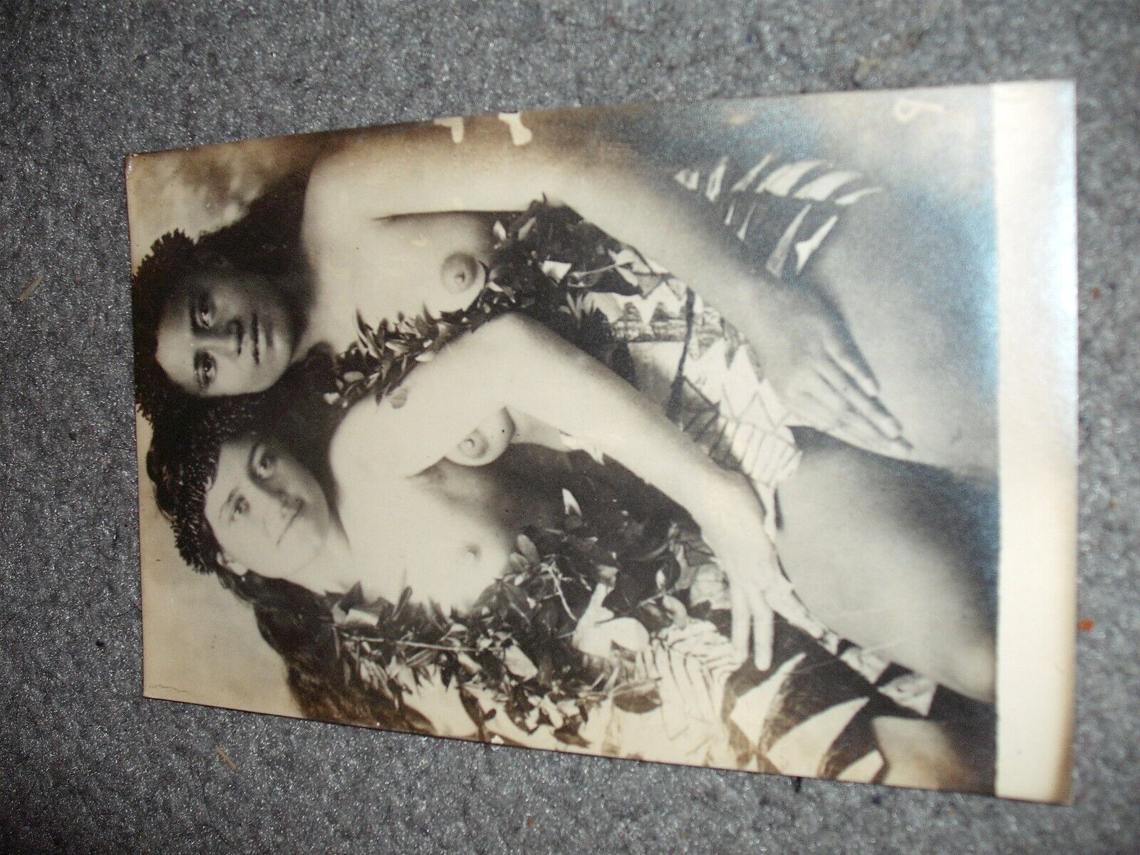 Early 1900\'s Rare Hawaiian Natives Topless Real Photo Postcard