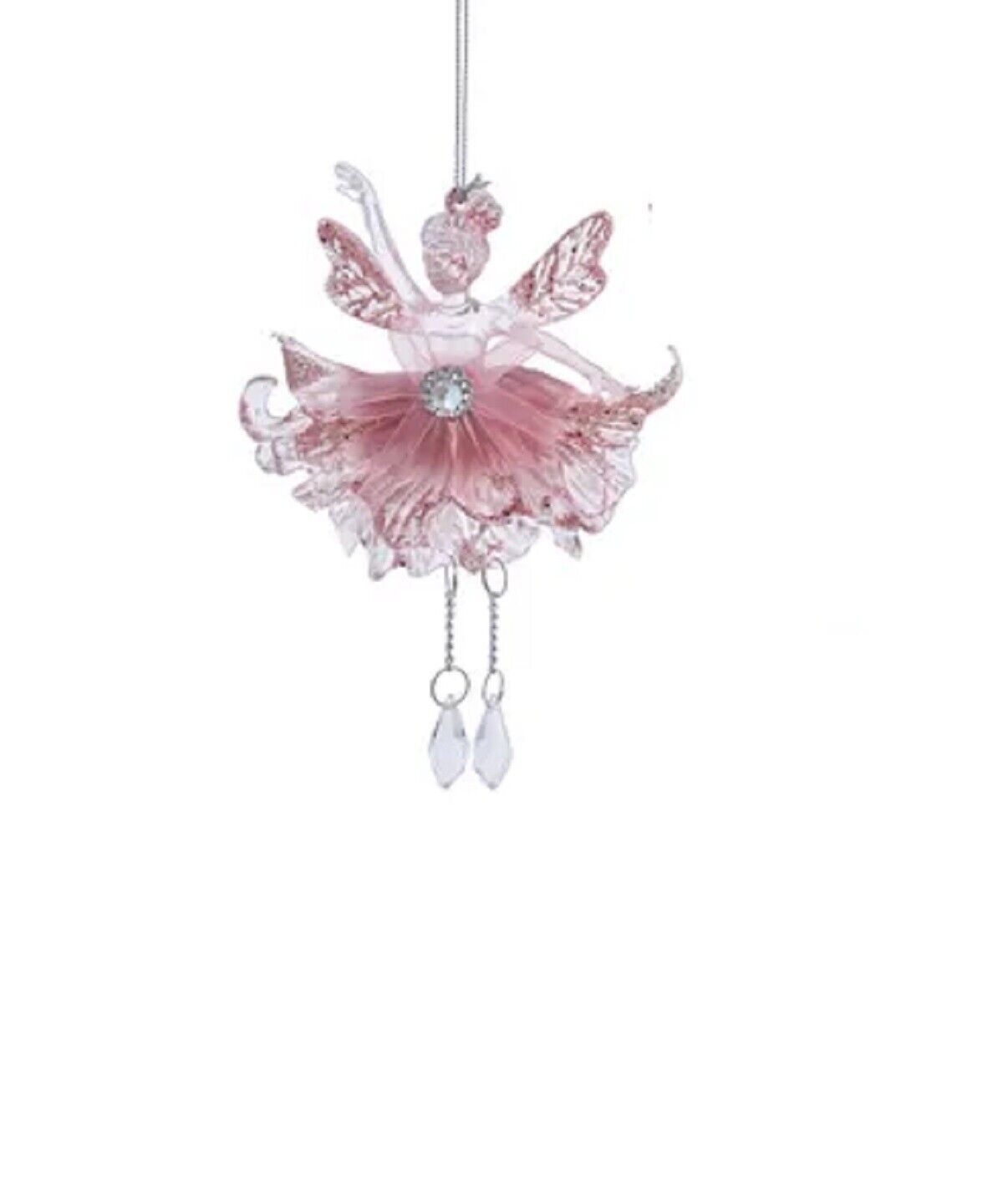 Kurt Adler Christmas Christmas Ornament Pink Dangle Legs Fairy With Bow Style A