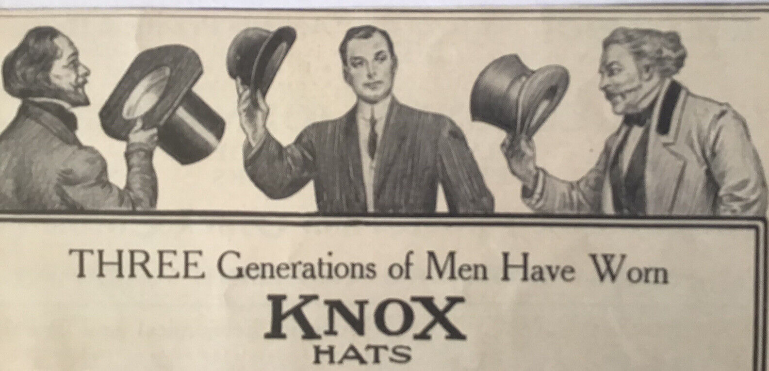 KNOX HATS Antique ADVERTISING Victorian Fashion 1900\'s PRINT AD