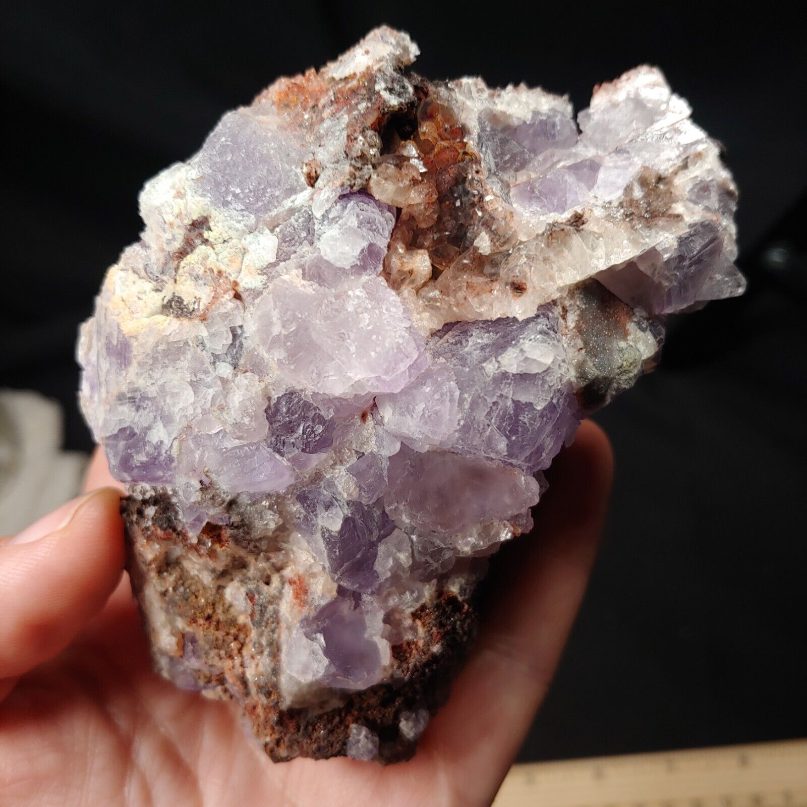 Purple Fluorite with Quartz, Bicolored, from Ojuela Mine, Mexico