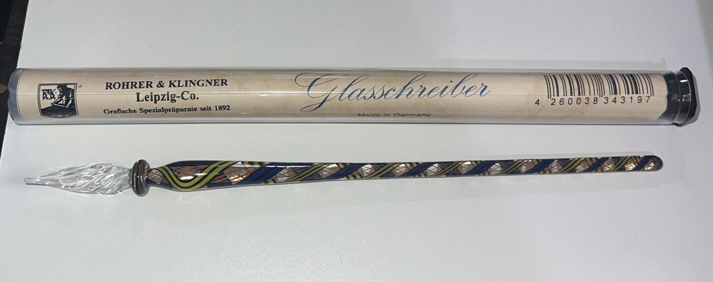 VERY RARE Rohrer & Klingner Glass Dip Pen GLASSCHREIBER BRAND NEW