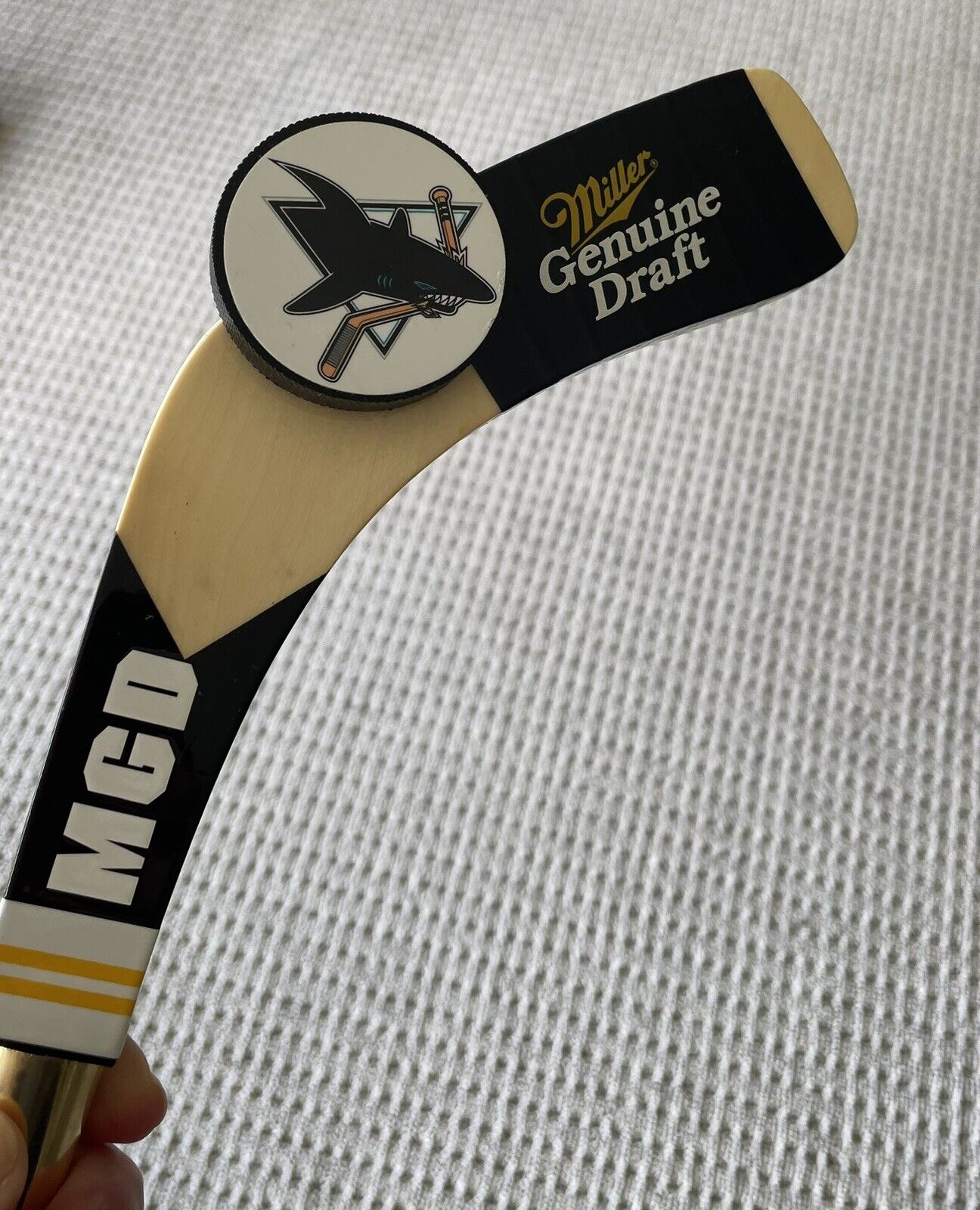 NEW - Miller Genuine Draft Beer Tap Handle Hockey Stick - San Jose Sharks - 9\