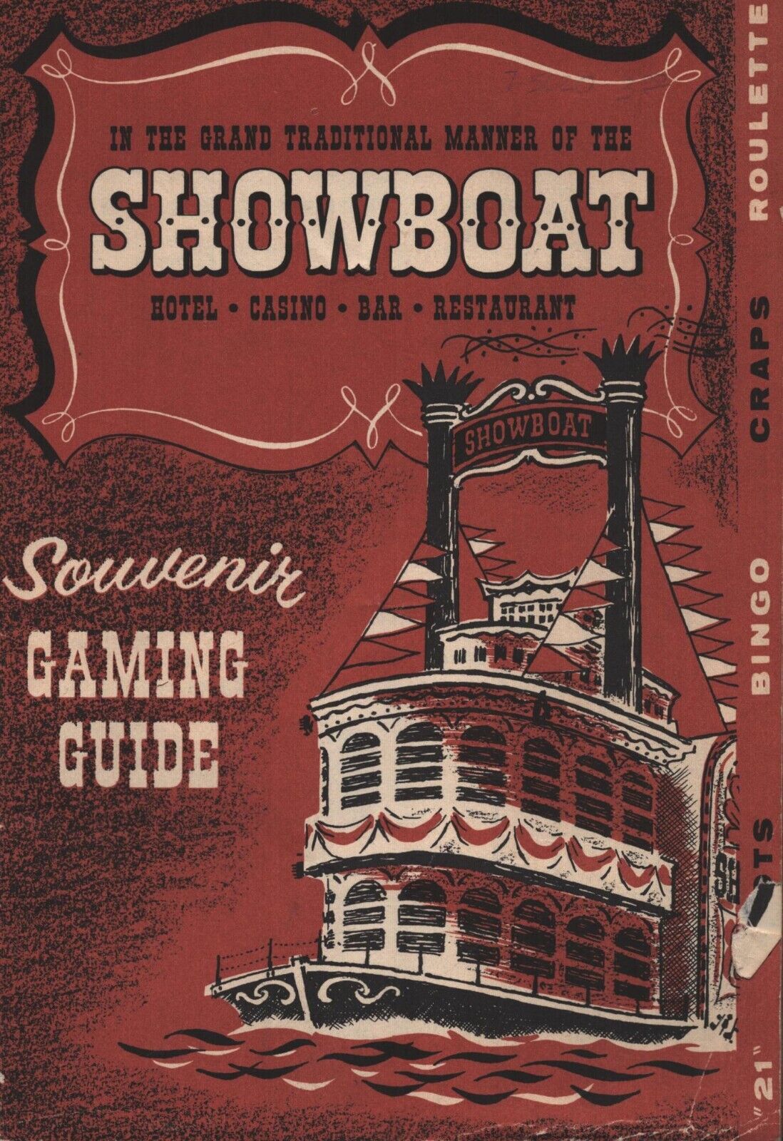 Showboat Casino - Las Vegas, Nevada - Souvenir Gaming Guide - 1954
