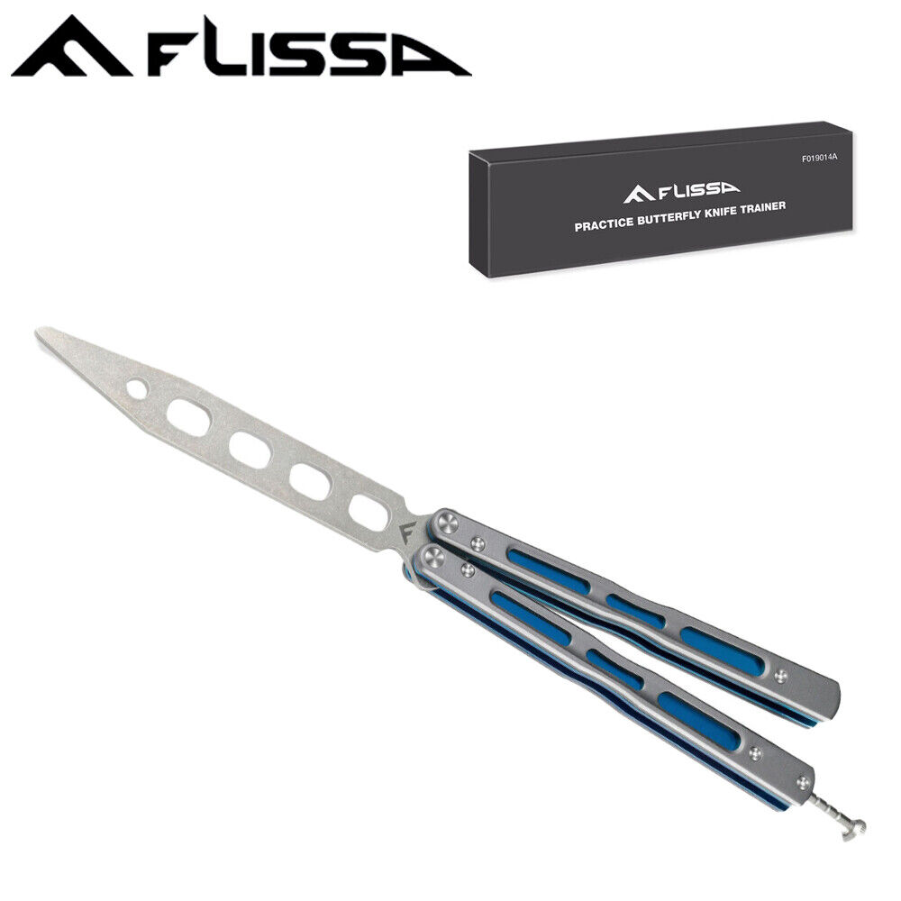 FLISSA Butterfly Balisong Trainer Alu Handle No Offensive Blade Smooth Practice