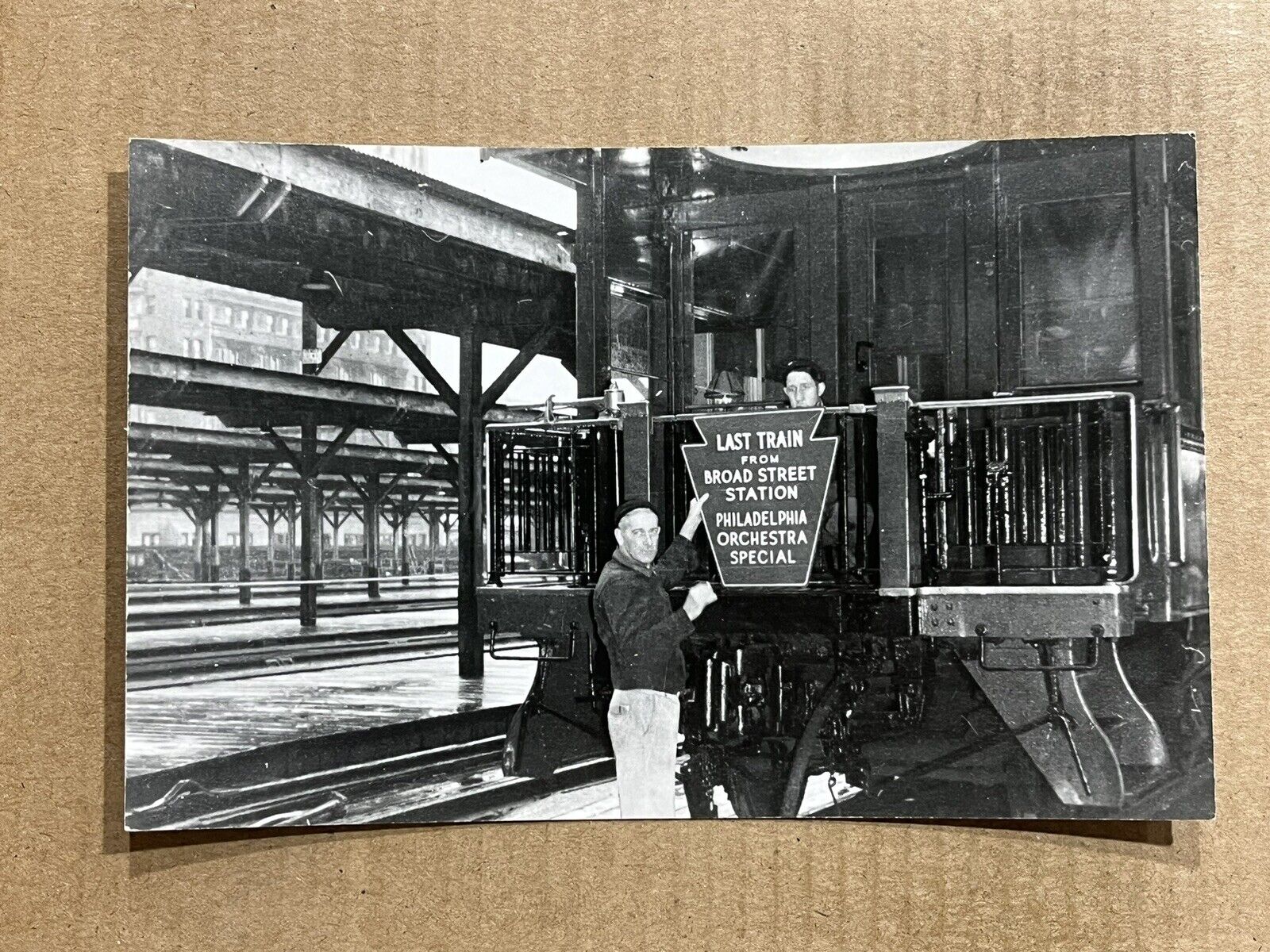 Postcard RPPC Philadelphia PA Train Broad Street Station Railroad Depot Vintage