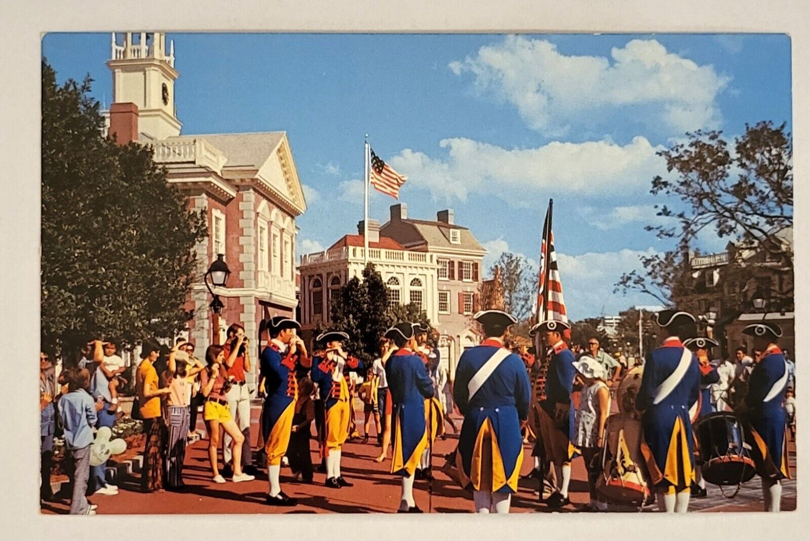 Walt Disney World postcard; Liberty Square Fife and Drum Corps; not mailed