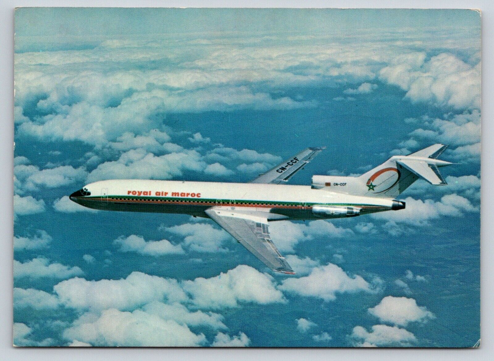 RAM Royal Air Maroc Airlines Boeing 727-200 4x6 Postcard Morocco airline issued