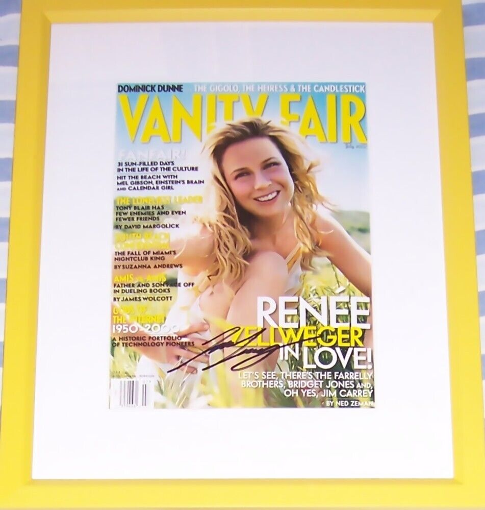 Renee Zellweger autographed signed auto Vanity Fair magazine cover framed (JSA)