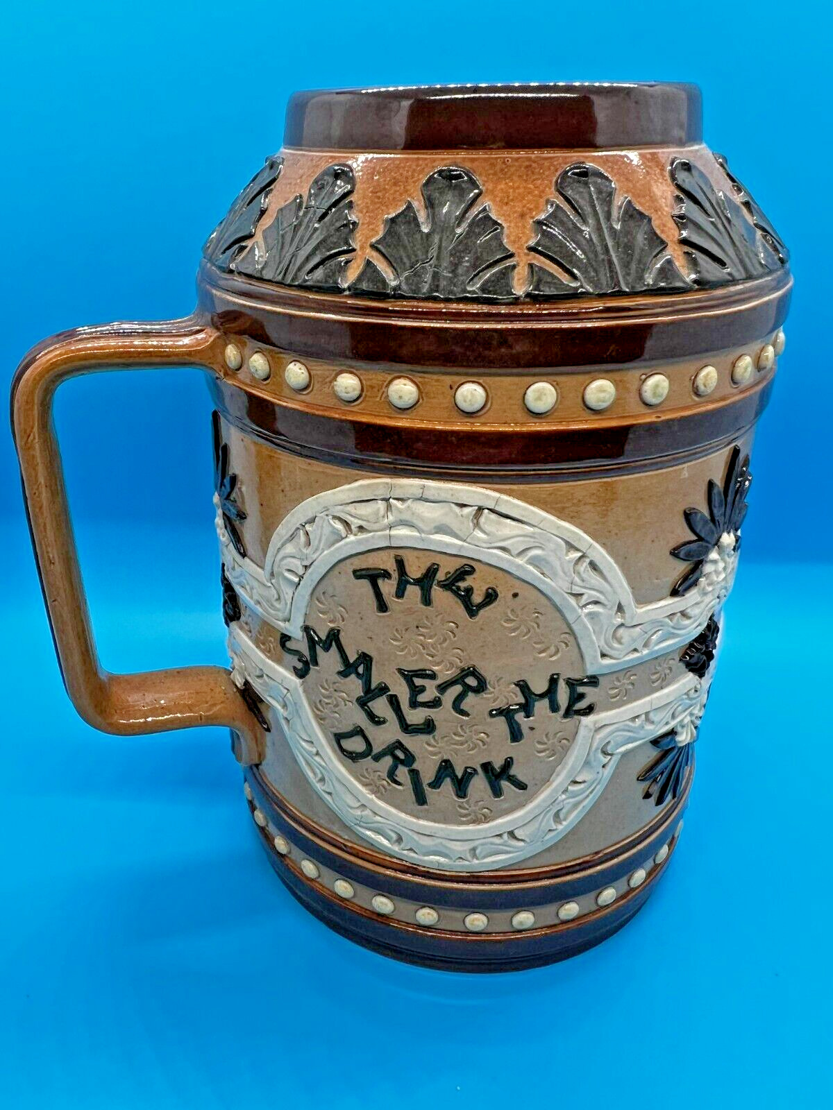 Antique Doulton Lambeth Salt Glazed Pitcher/Mug England - Circa 19th Century Dad