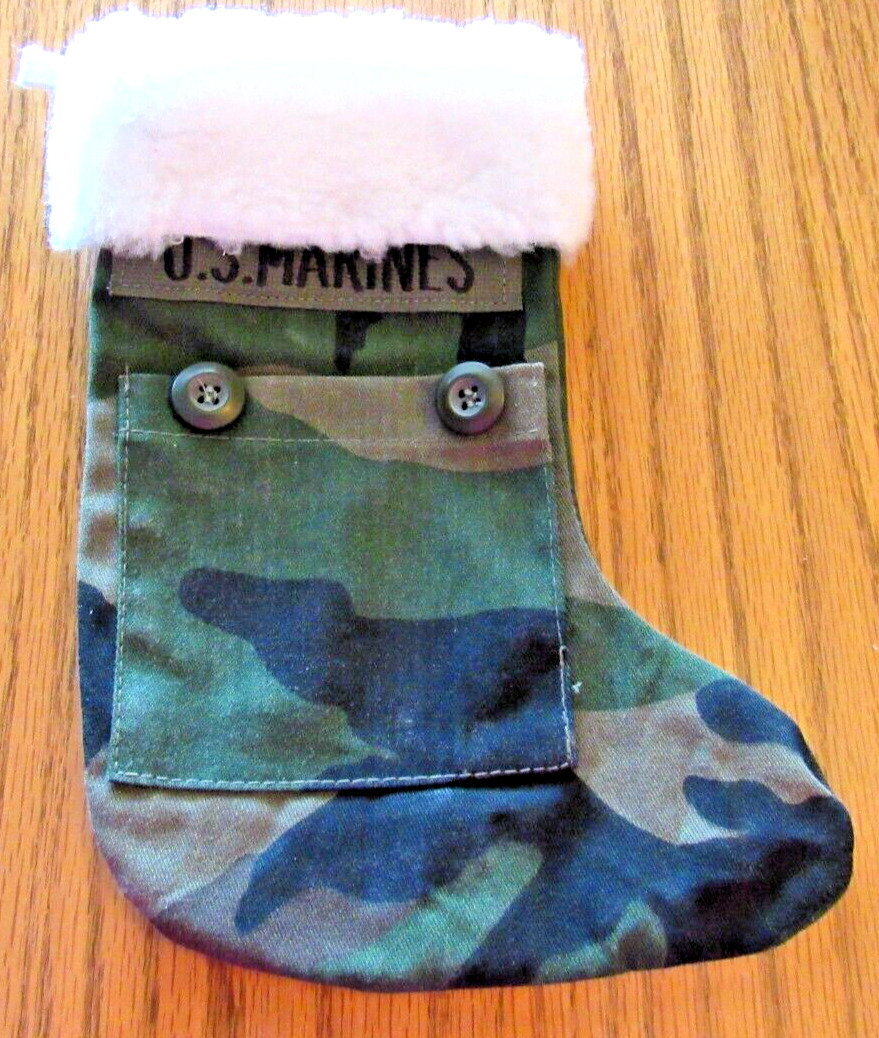 US Marines Christmas Stocking Handcrafted, Length 9 3/4\