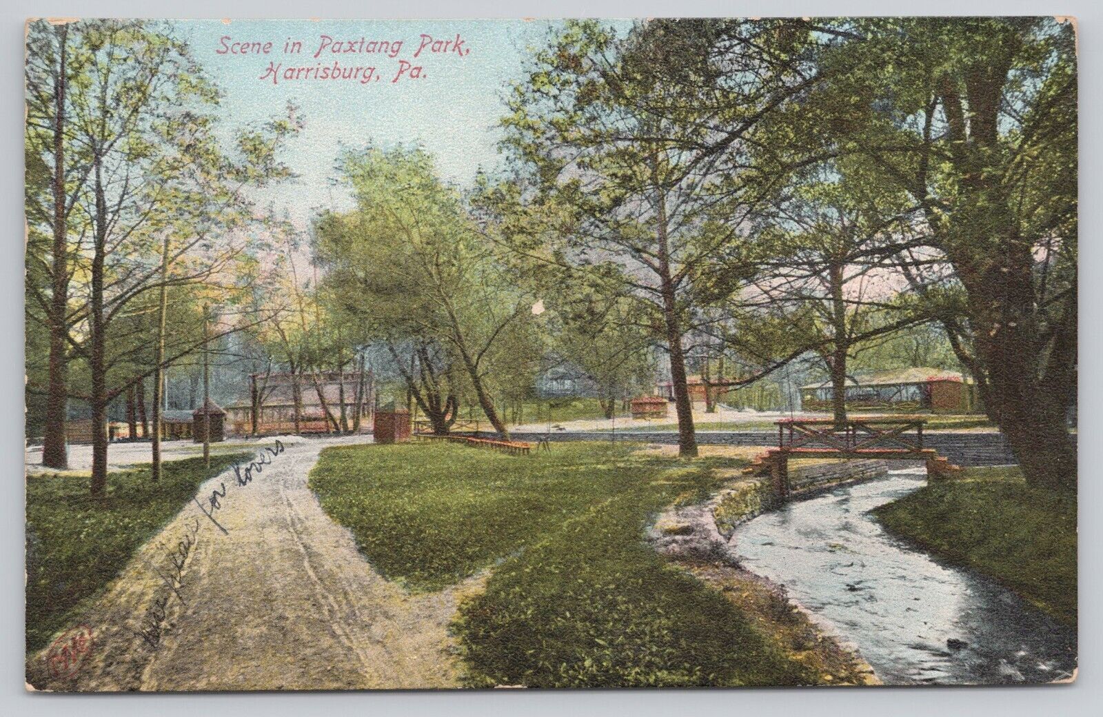 Scene In Paxtang Park Harrisburg Pennsylvania Vintage Postcard